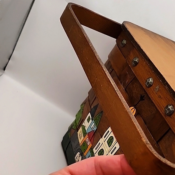 Vintage Gary Gail Dallas Wooden Purse 9 X 9.5 X 5.5 - Picture 16 of 16